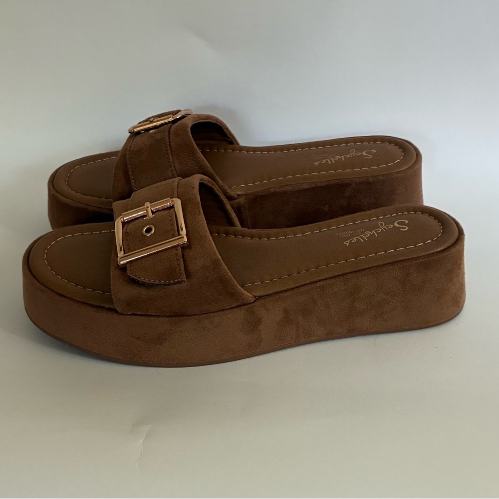 Seychelles Suede Platform Sandals - Picture 3 of 10